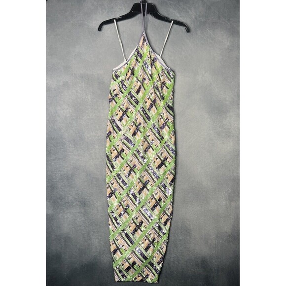 $998 VERONICA BEARD Sequence Multicolor Halter Sleeveless Dress Women 4 - Picture 3 of 14